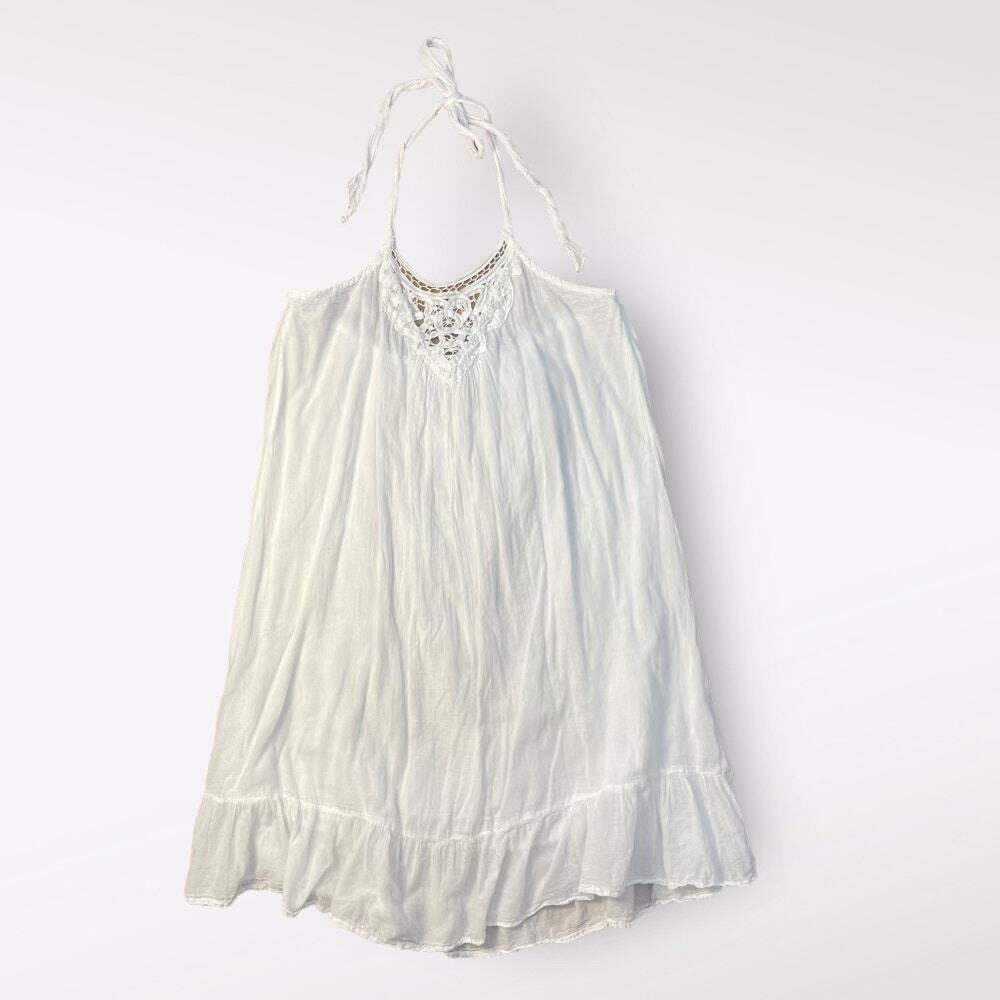 L.e.i. Ruffle Andâ Lace Halter Dress Size L in Juniors
